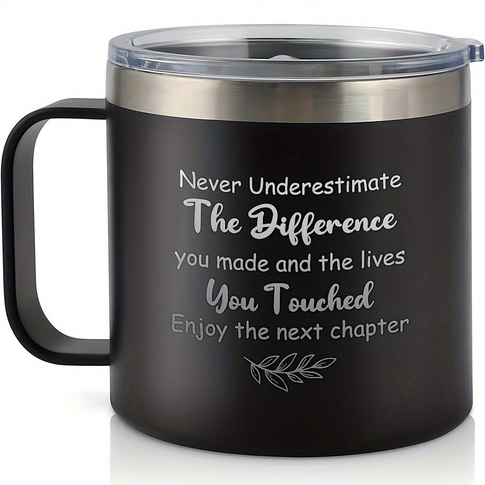 Stainless Steel Water Cup 414ml 14oz Leakproof Insulated Coffee Cup