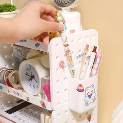 Desktop Organizer Shelf Stationery Organizer With Pen Holder