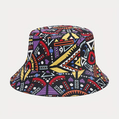 Boho Foldable Versatile Sunshade Bucket Hat With Printing