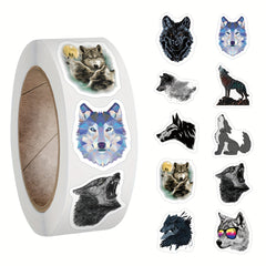 500pcs Wolf Stickers Roll Vinyl Stickers