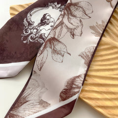 Hand Painted Hair Ribbon Mature Literature Art Small Scarf Bag Accessories