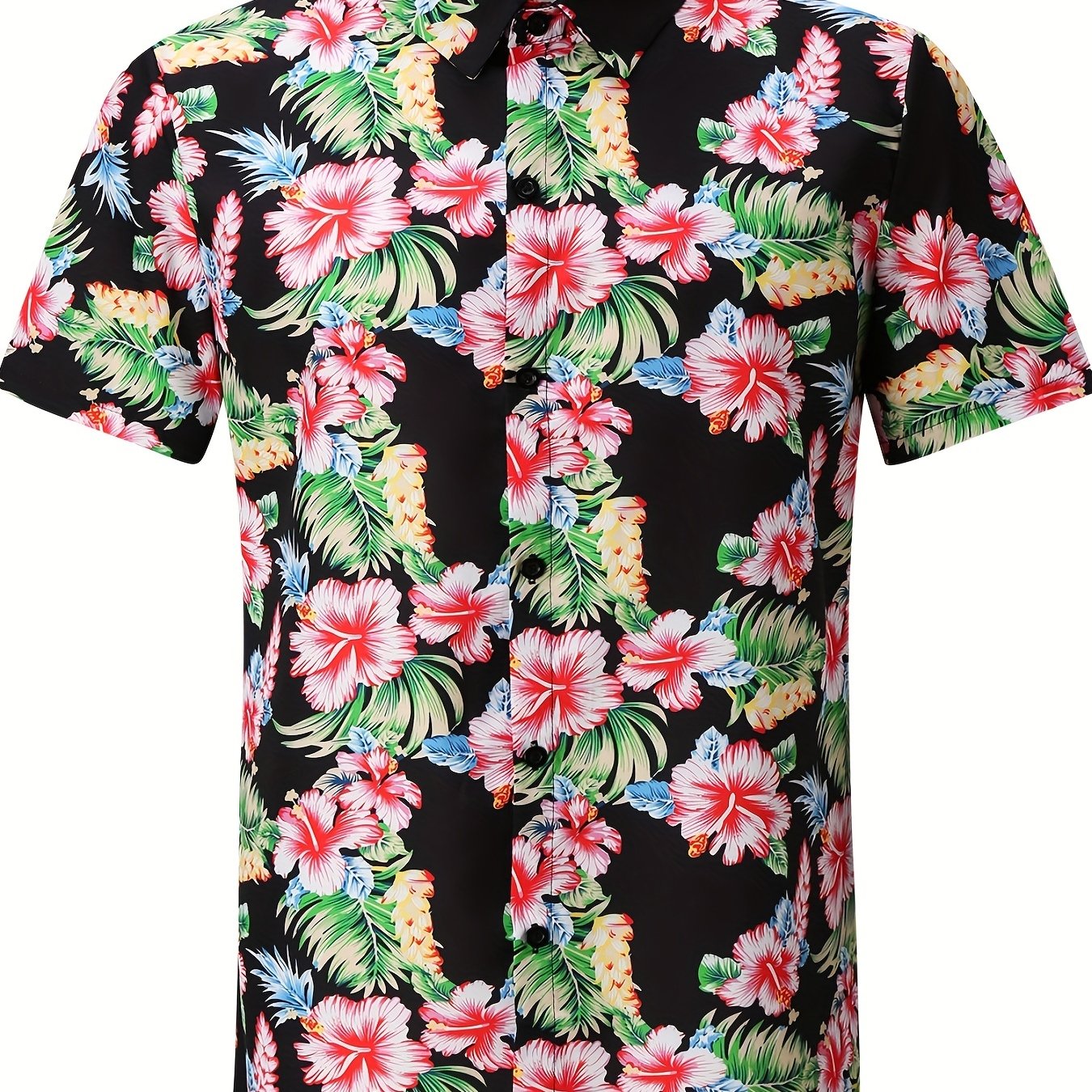 Hawaiian Style Print Men's Short Sleeve Shirt for Summer Vacation