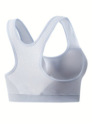 Women's Plus Seamless Racer Back Shockproof Padded Yoga Bra
