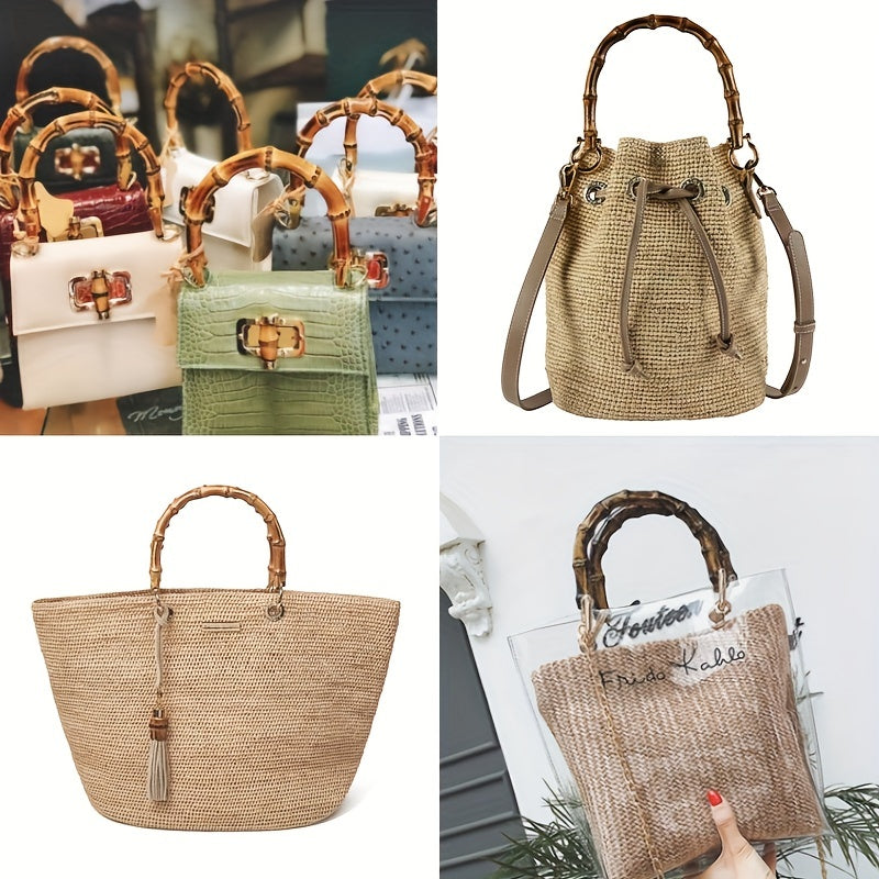 Bamboo Bag Handle Purse Handbag DIY Handle For Women