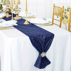 Navy Sequin Table Runner Rectangle Glitter Table Runner
