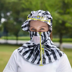 Plaid Pattern UV Fan Sun Hat for Women