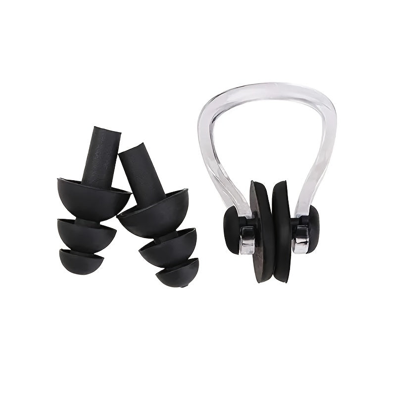 Waterproof Swimming Nose Clip & Earplugs Set Soft Silicone Unisex Diving