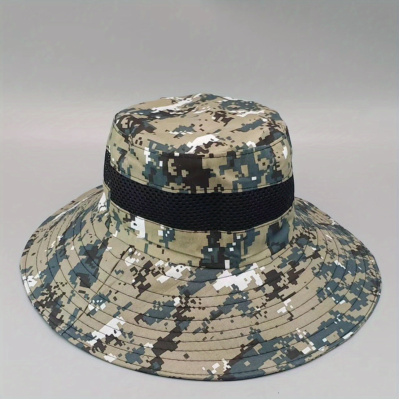 Camouflage Mesh Bucket Hat Unisex Breathable Sunshade Boonie Hat