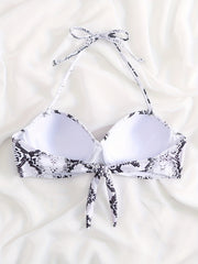 Tie Neck Push Up Bikini Top Backless Sexy Swimsuit Bra