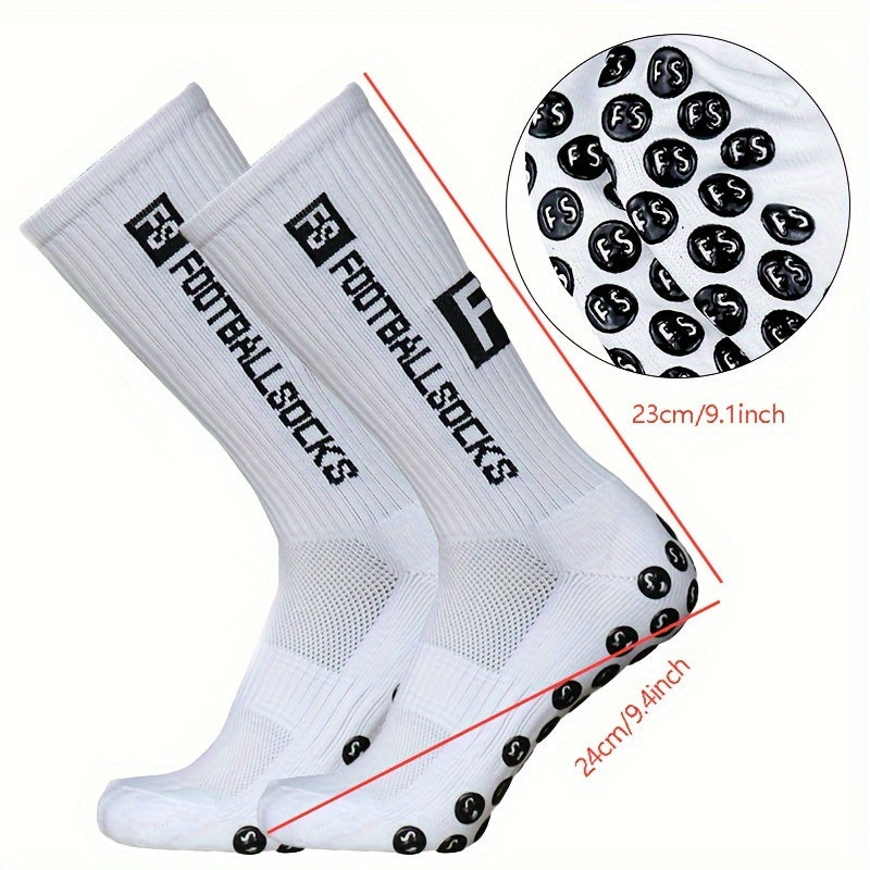 1pair Non slip Football Socks Outdoor Sports Mid calf Socks