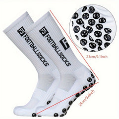 1pair Non slip Football Socks Outdoor Sports Mid calf Socks