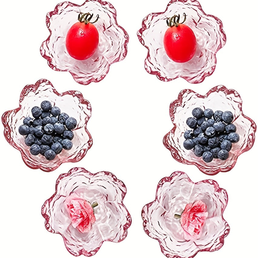4pcs Dessert Dishes Fruit Bowl Cherry Blossoms Dish Glass Seasoning Dish