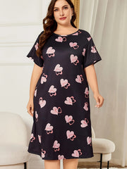 Lounge Dress Women's Plus Heart Print Cooling