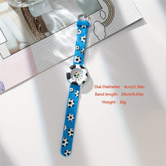 Soccer Print Round Dial Quartz Watch for Boys Girls Teens, Gift for Daily Life
