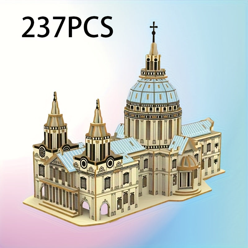 237pcs St Paul's Cathedral Wooden Puzzle 3D Jigsaw for Adults & Teens