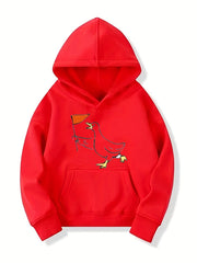 Duck Leader Graphic Hoodie Girls Long Sleeve Sweatshirt