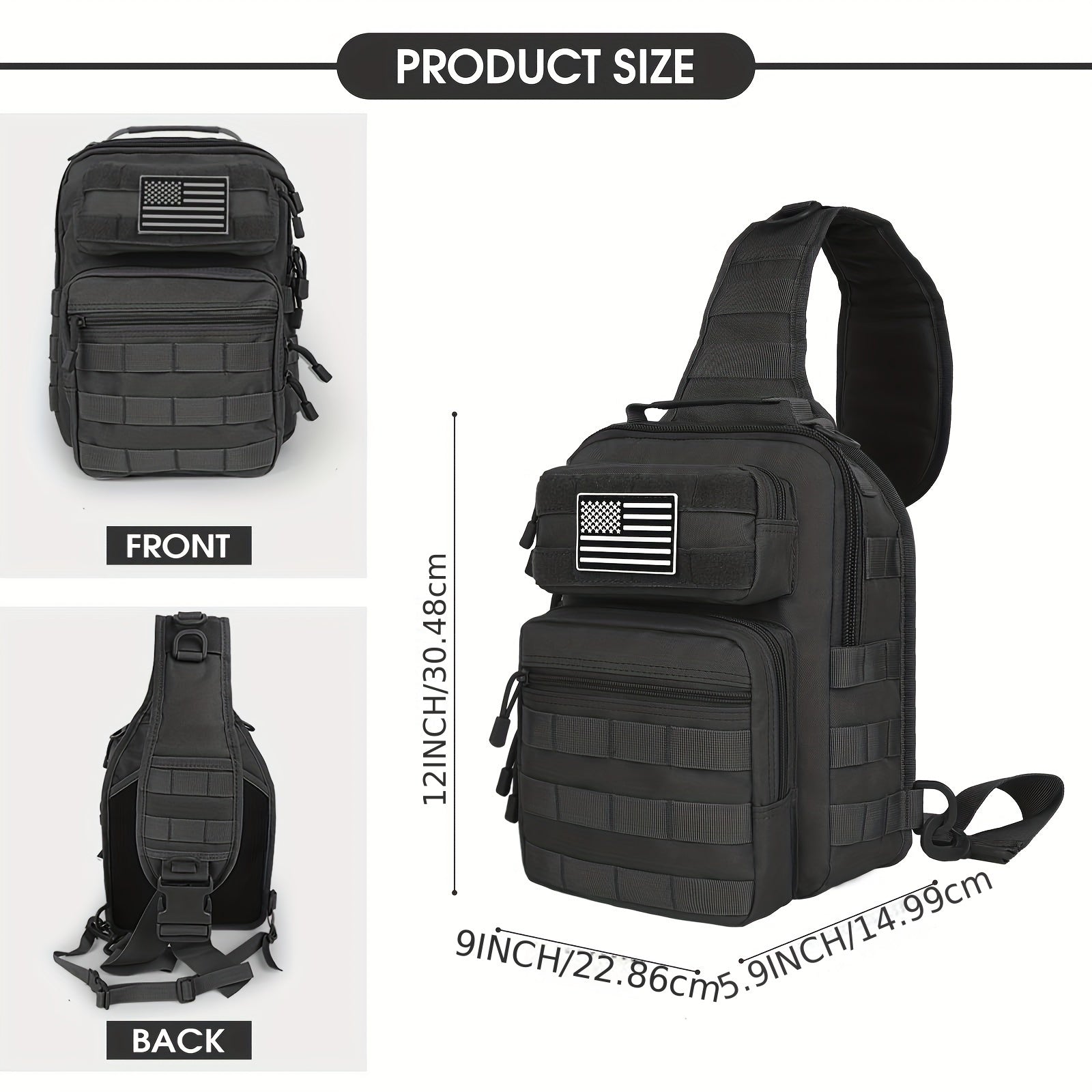 Sling Bag Molle Backpack with Shoulder Strap