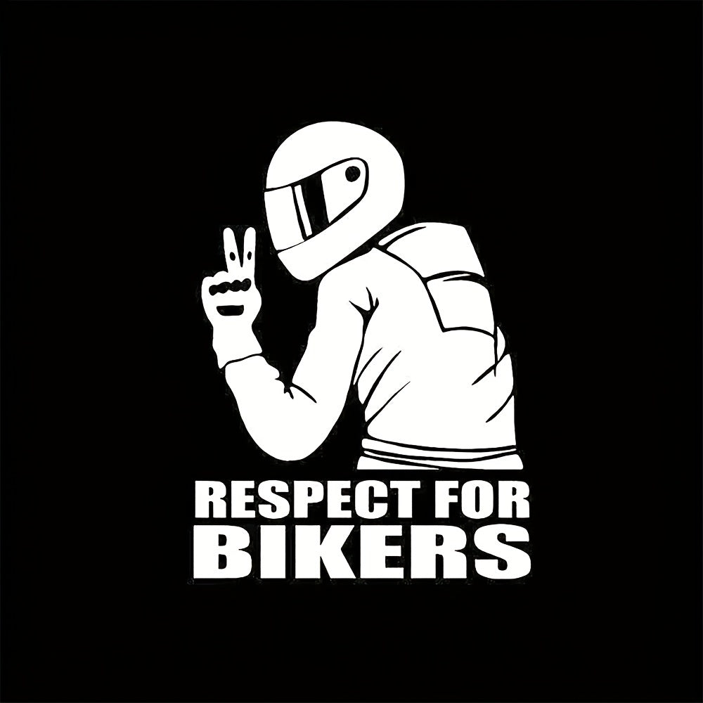 1pc 15x11CM Respect Biker Sticker For Car Motorcycle Vinyl 3D Stickers