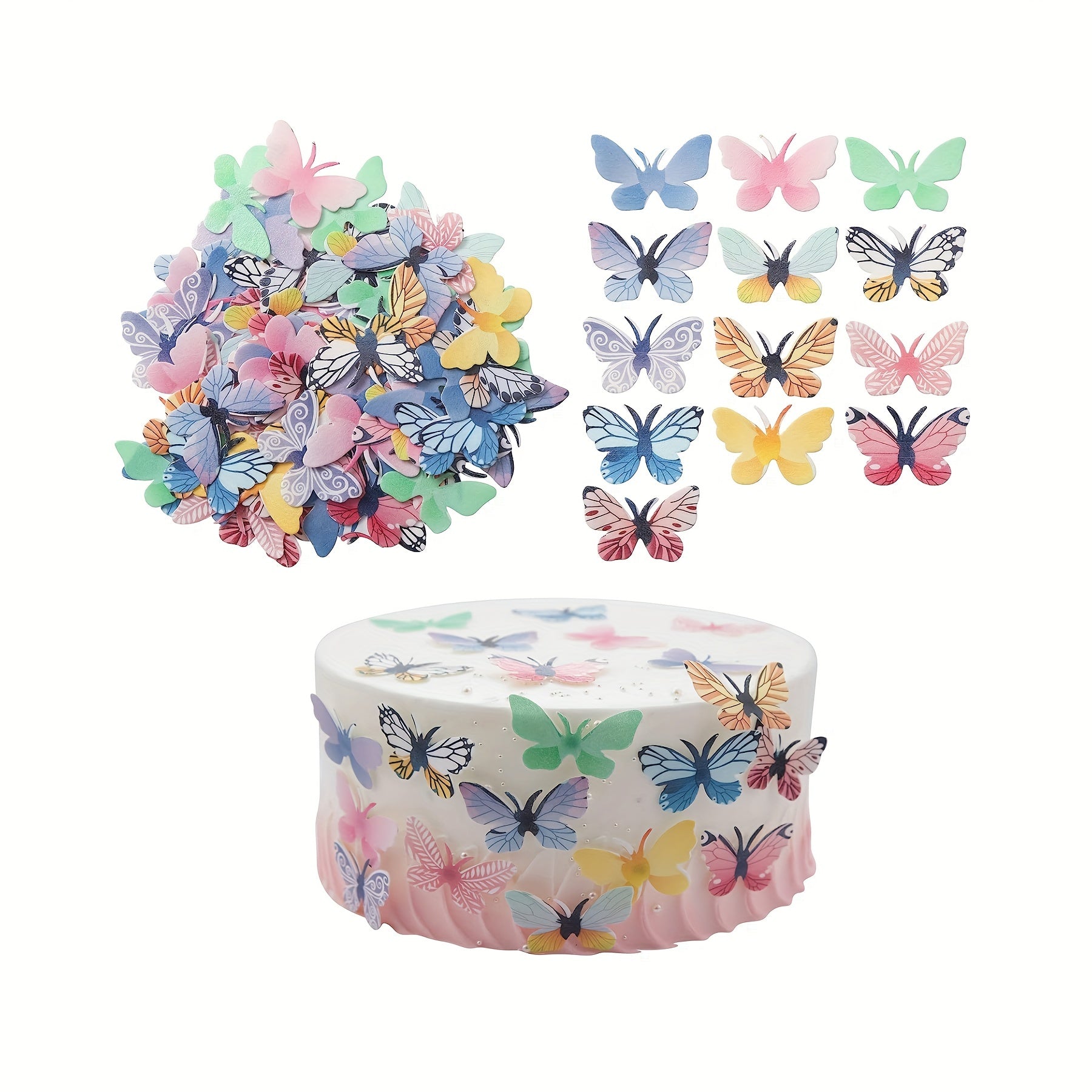 Edible Butterfly Cake Toppers - Wafer Paper Cupcake Decorations