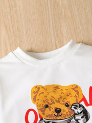 Toddler Boy's Camo 3pcs Sweatshirt Set Astronaut Bear Print T
