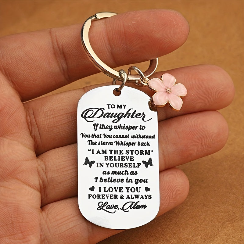 Stainless Steel Keychain Gift For Daughter Decoration Keyring