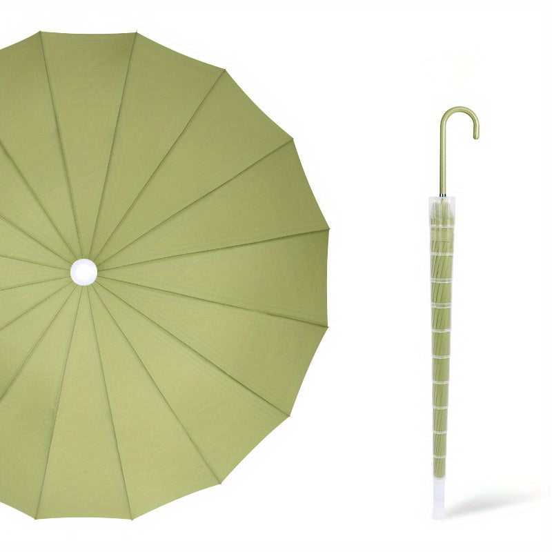 Women's Colorful Long Handle Umbrella with Case