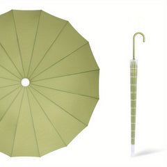 Women's Colorful Long Handle Umbrella with Case