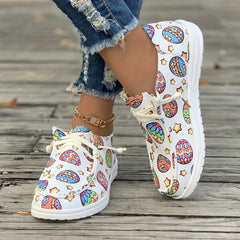 Colorful Pattern Flat Skate Shoes Casual Breathable Non Slip Sneakers