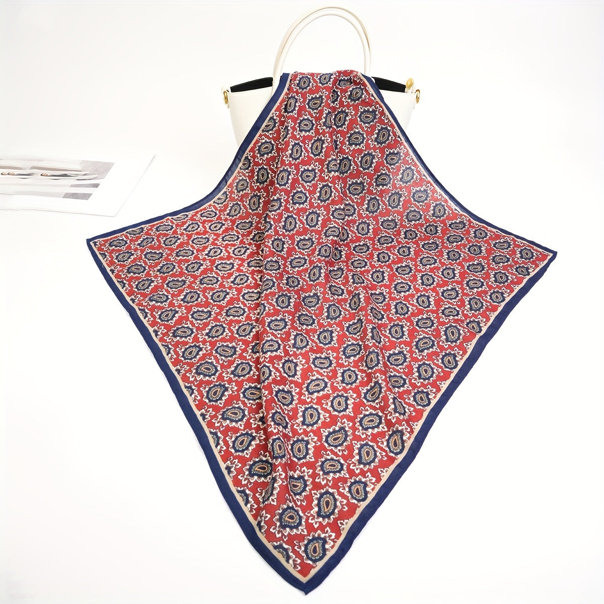 Paisley Print Square Scarf Lightweight Bandana