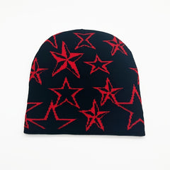 Soft Windproof Knitted Beanie Hat Pentagram Pattern Halloween Funny Gift