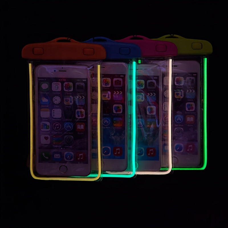 Glow in the Dark Waterproof Phone Pouch for Swimming Universal Dry Bag