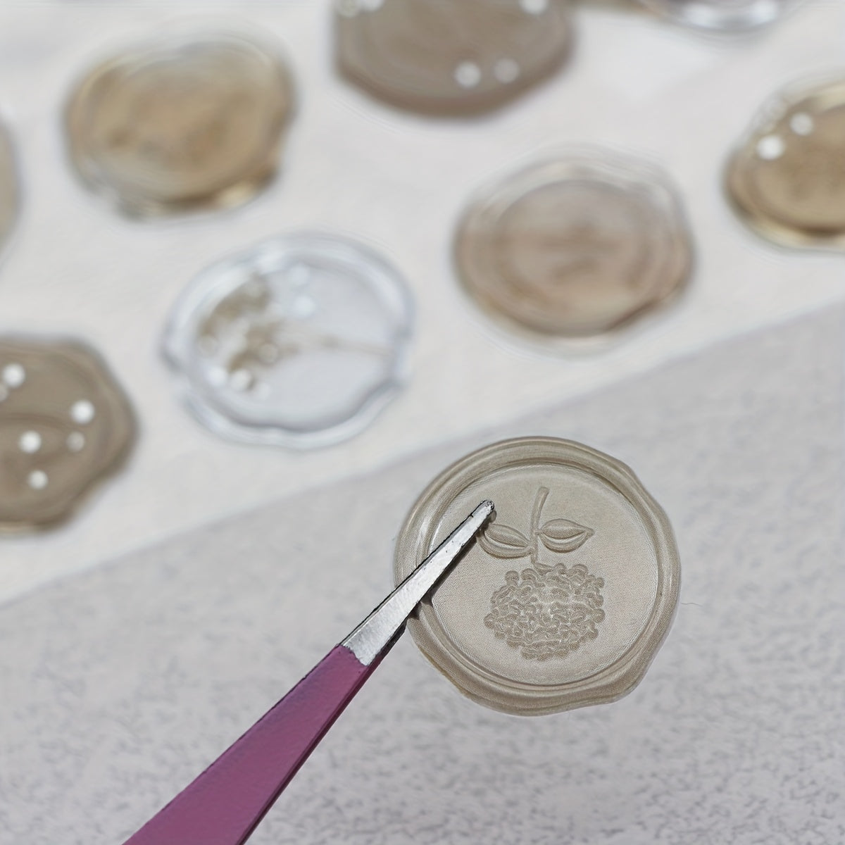 18pcs Flower Wax Seal Stamp Stickers Brown Gradient Girls Decoration