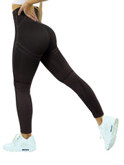 Striped Yoga Pants with Side Pocket Women's Leggings