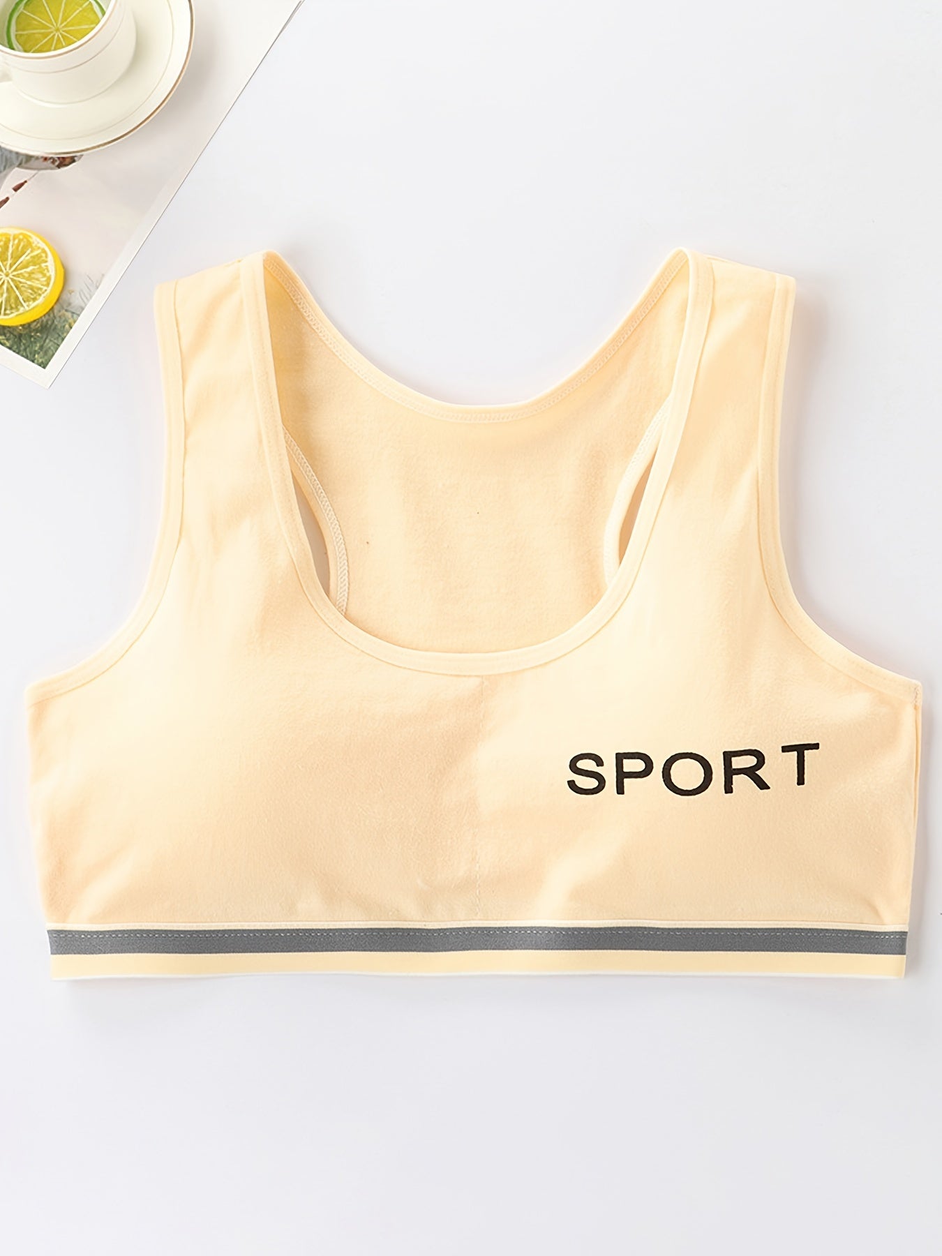 4pcs Teen Girls Cotton Sport Bra Stretchy Underwear Vest