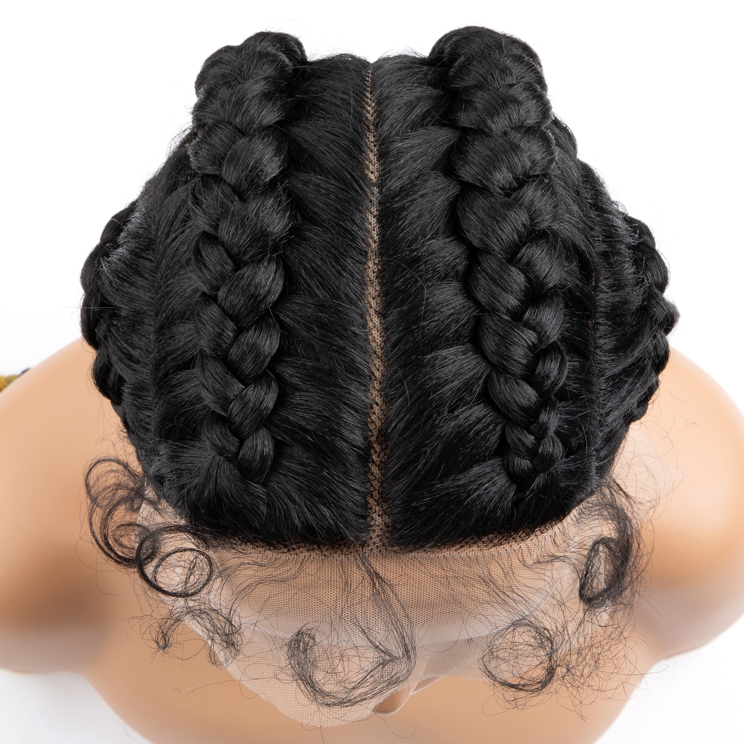 Synthetic Lace Front Wig Braided Wigs With Baby Hair Natural Blonde
