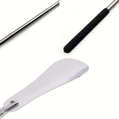 Adjustable Shoe Horn Long Handle Stainless Steel Telescopic Shoehorn