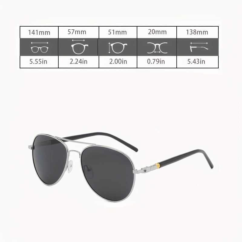 Men's Polarized Anti Light Sunglasses Vintage Metal Spring Legs
