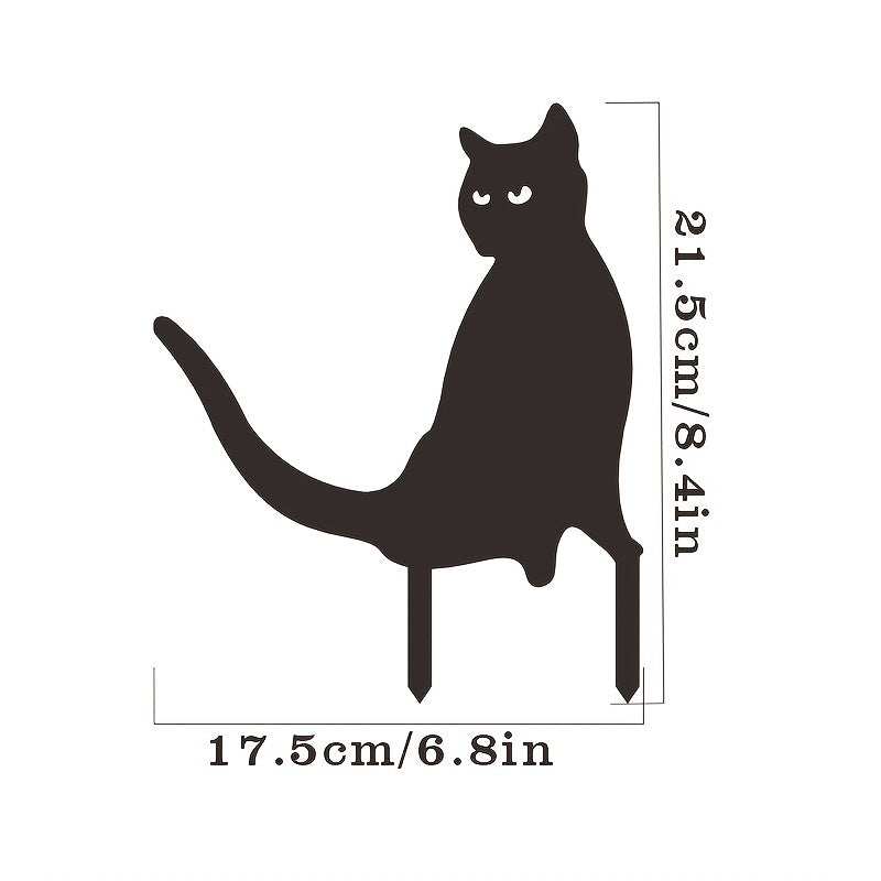 Halloween Garden Witch Cat Silhouette Pile Statue