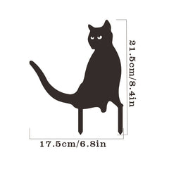 Halloween Garden Witch Cat Silhouette Pile Statue
