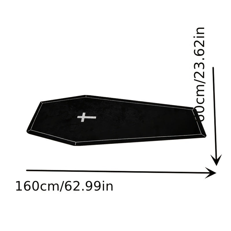 1pc Cross Pattern Gothic Halloween Bedside Blanket Carpet