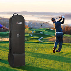 Golf Aviation Bag With Wheels Detachable Shoulder Straps & Foldable