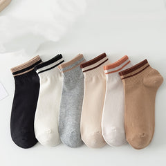 4 Pairs Striped Shorts Socks Pack Women's Stockings