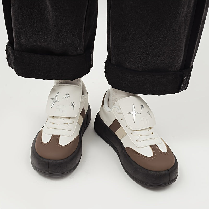 Star Pattern Round Toe Low Skate Shoes Breathable