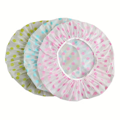 3pcs Colorful Disposable Waterproof Shower Caps