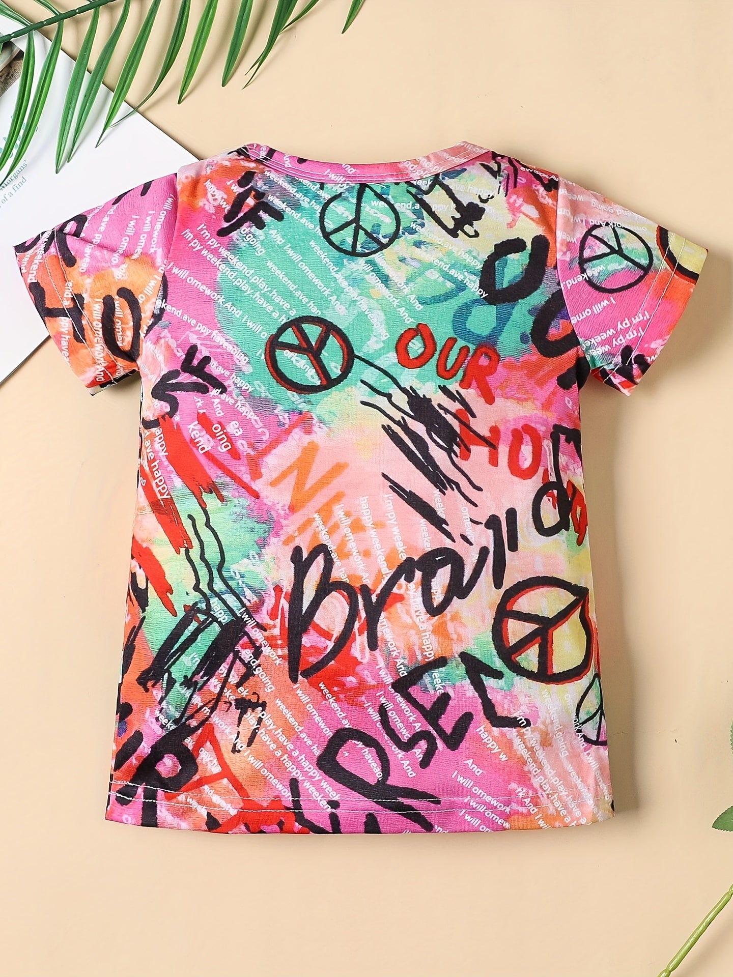 Girl's Letter Print Casual T shirt Dress