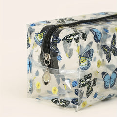 Butterfly Pattern Clear Makeup Bag Travel Waterproof Cosmetic Pouch
