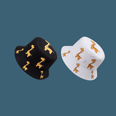 Kids Giraffe Print Bucket Hat Wide Brim Sunshade Cap