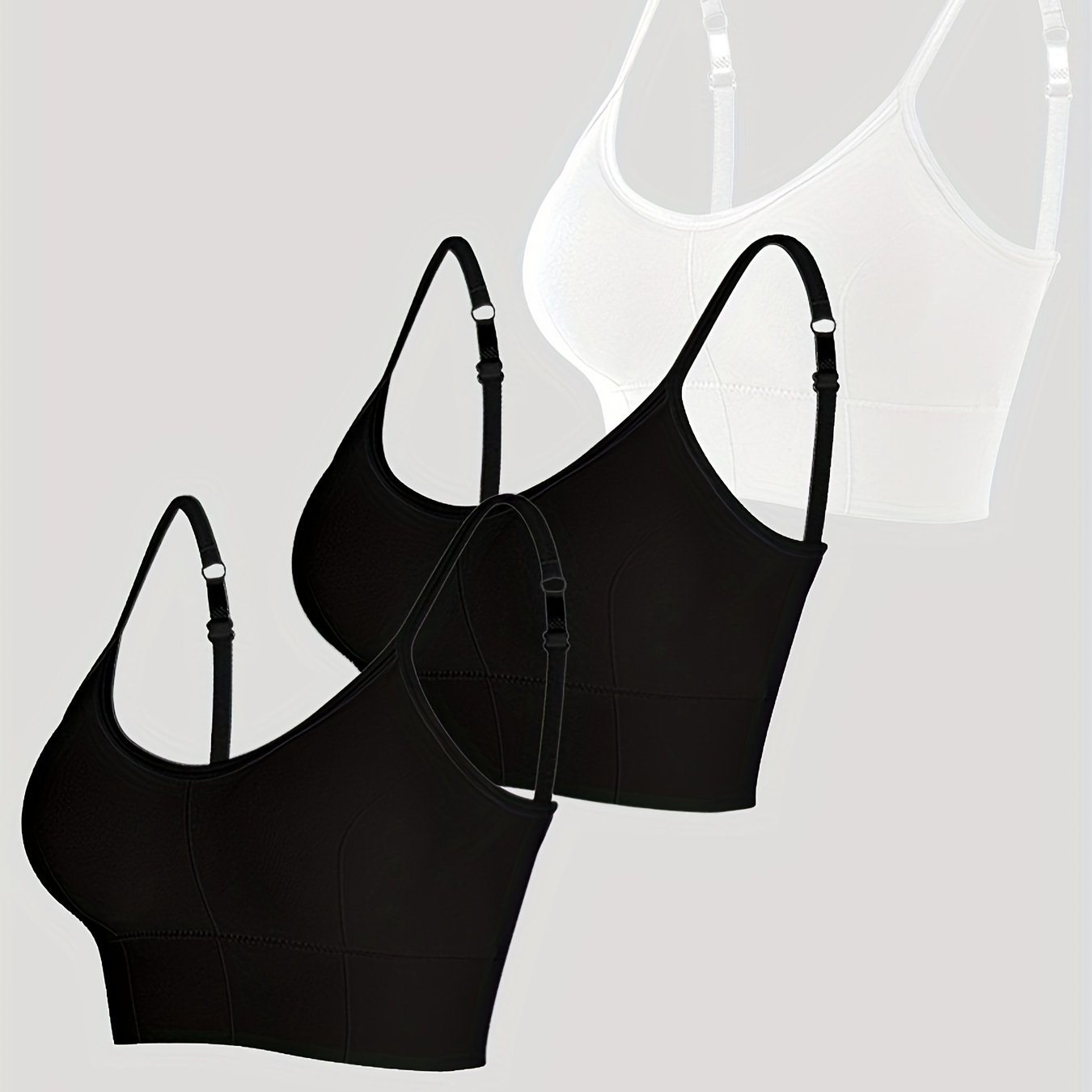 3pcs Seamless Wireless Bras Comfy & Breathable Women's Lingerie