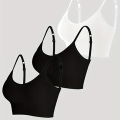 3pcs Seamless Wireless Bras Comfy & Breathable Women's Lingerie