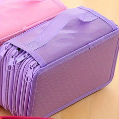 72-Slot Portable Pencil Bag Zipper Case for Coloring Pencils